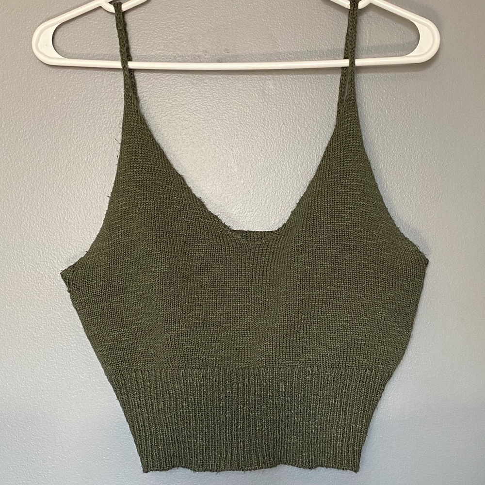 Green Knitted Tank Top